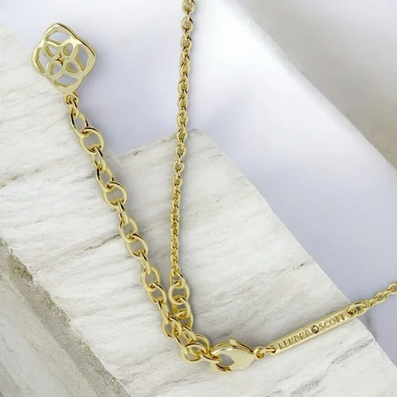 Kendra Scott Elisa Necklace in Teal Druzy Gold Tone - Picture 6 of 7